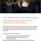 Webinar: Tube and Pipe solutions for High Temperature Challenges | SANDVIK